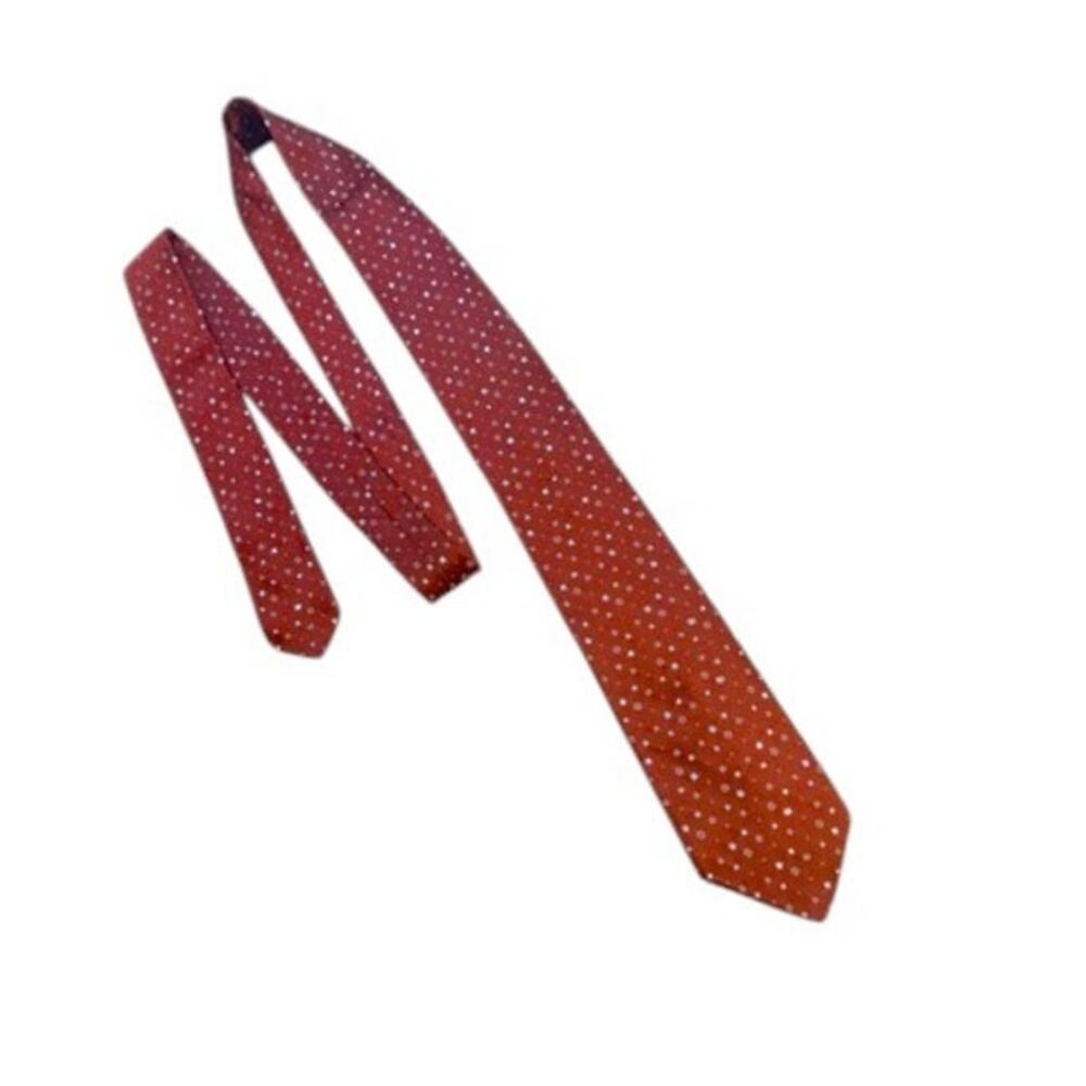 Valentino Vintage 100% Silk Made in Italy Burgundy Dot Tie